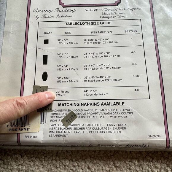 Vintage New Easter Egg Floral 70" ROUND Tablecloth Spring Fantasy Purple Green - Picture 3 of 12